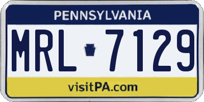 PA license plate MRL7129