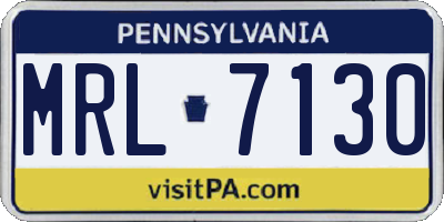 PA license plate MRL7130