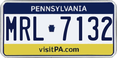 PA license plate MRL7132