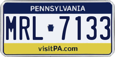 PA license plate MRL7133