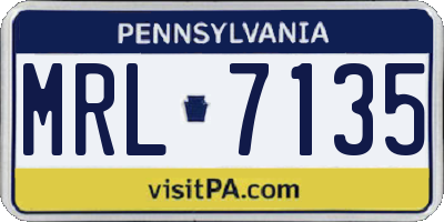 PA license plate MRL7135