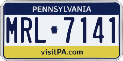 PA license plate MRL7141
