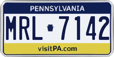 PA license plate MRL7142