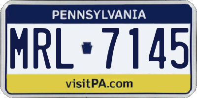 PA license plate MRL7145