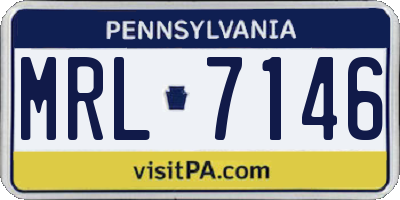 PA license plate MRL7146