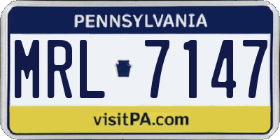 PA license plate MRL7147