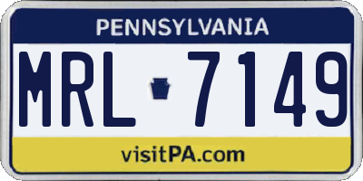 PA license plate MRL7149