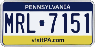 PA license plate MRL7151