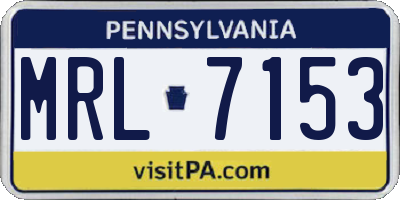 PA license plate MRL7153