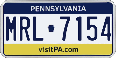 PA license plate MRL7154