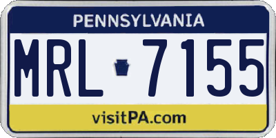 PA license plate MRL7155