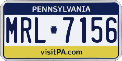 PA license plate MRL7156