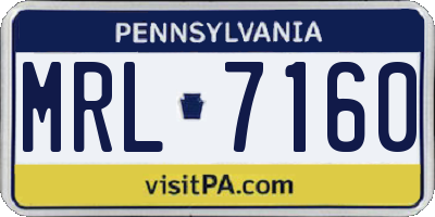 PA license plate MRL7160