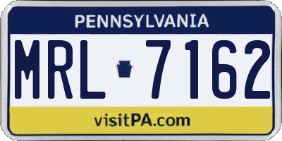 PA license plate MRL7162