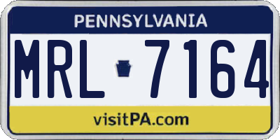 PA license plate MRL7164