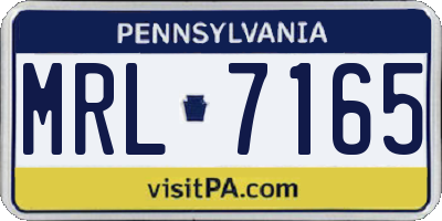 PA license plate MRL7165