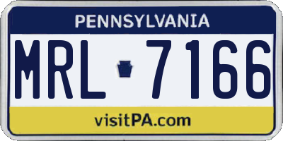 PA license plate MRL7166