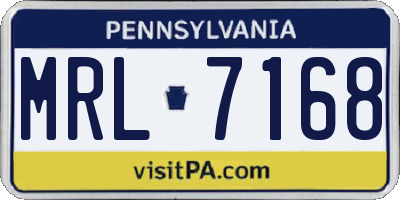 PA license plate MRL7168