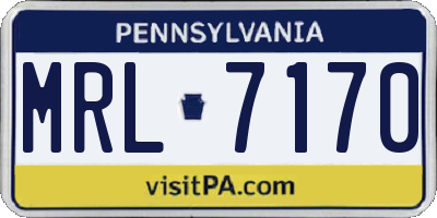 PA license plate MRL7170