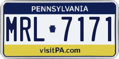 PA license plate MRL7171