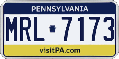 PA license plate MRL7173