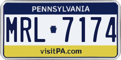 PA license plate MRL7174