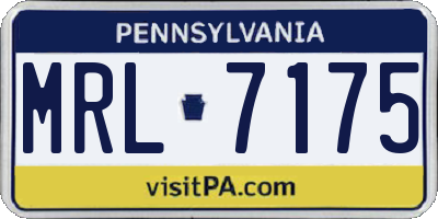 PA license plate MRL7175