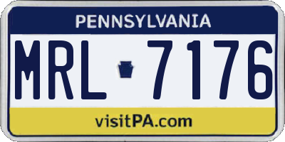 PA license plate MRL7176