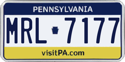 PA license plate MRL7177