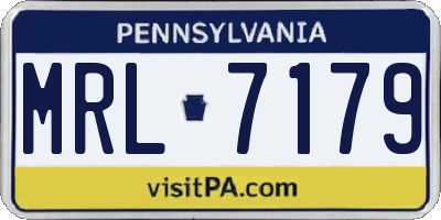 PA license plate MRL7179