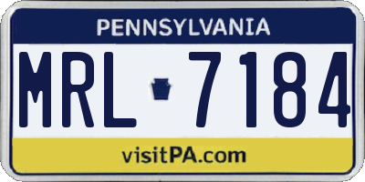 PA license plate MRL7184