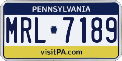 PA license plate MRL7189