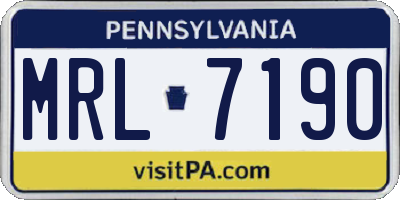 PA license plate MRL7190