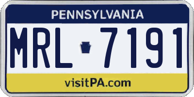 PA license plate MRL7191