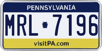 PA license plate MRL7196