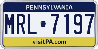 PA license plate MRL7197