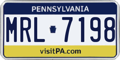 PA license plate MRL7198