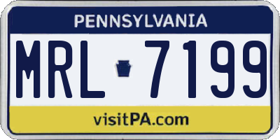 PA license plate MRL7199