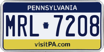 PA license plate MRL7208