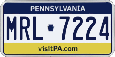 PA license plate MRL7224