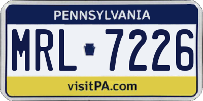 PA license plate MRL7226