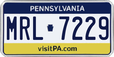 PA license plate MRL7229