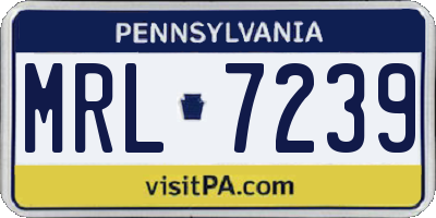 PA license plate MRL7239