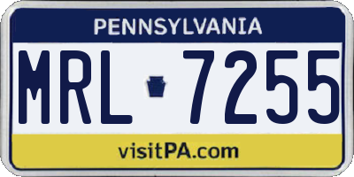 PA license plate MRL7255