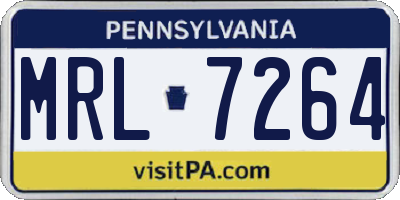 PA license plate MRL7264