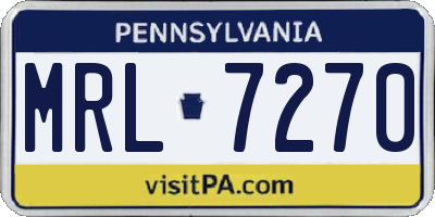 PA license plate MRL7270