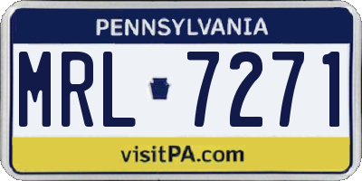 PA license plate MRL7271