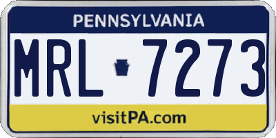PA license plate MRL7273