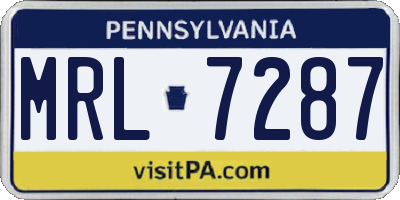 PA license plate MRL7287