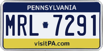 PA license plate MRL7291